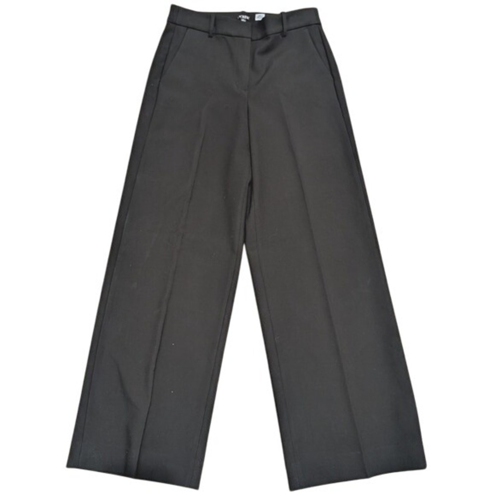 J. Crew NWT Carreman Classic Black Wide Leg Trouser Pants